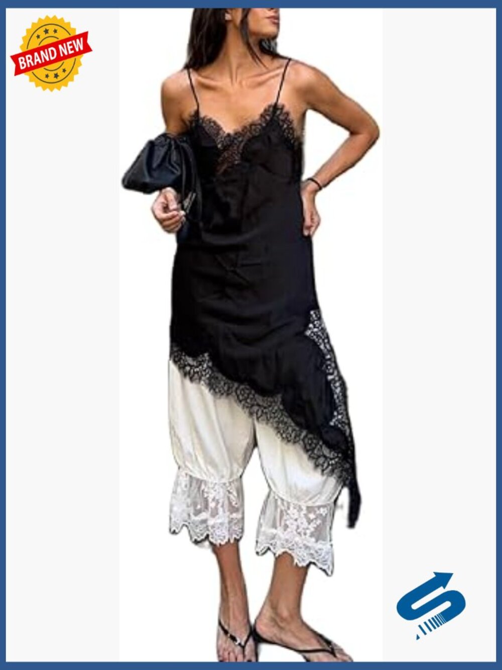 Satin Lace Trim Flowy Tank Top Sleeveless Silk Camisole Boho Spaghetti Strap